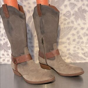 KORK-EASE Alvra leather suede combo, harness, cowgirl, boots 10 country girl